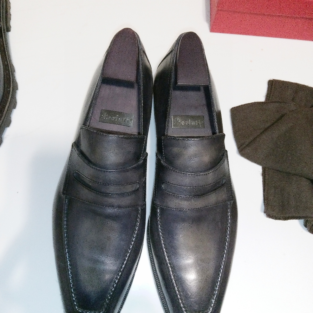 Black Leather Berluti Patina Andy Démesure   Men's Loafers